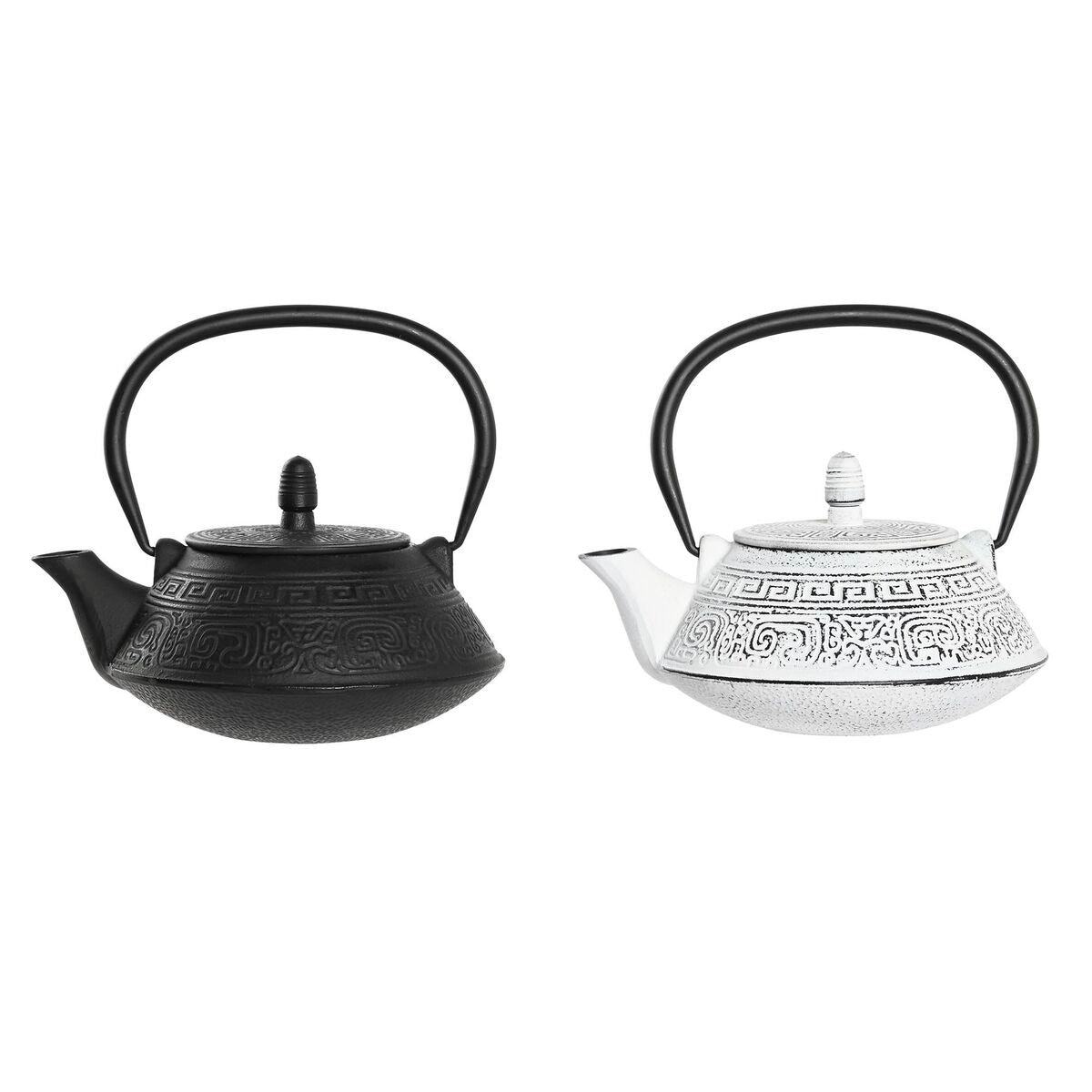 Teekannen-Set – schwarz & weiß – Edelstahl – 2-teilig