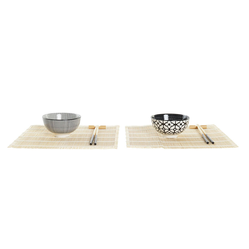Sushi-Set inkl. Schalen / schwarz & weiß