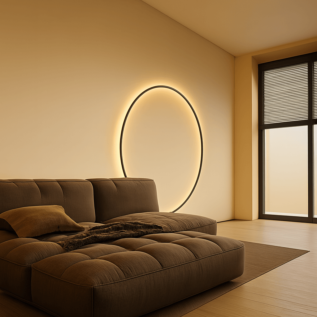 LED Ring Wandlampe, Seitenansicht
