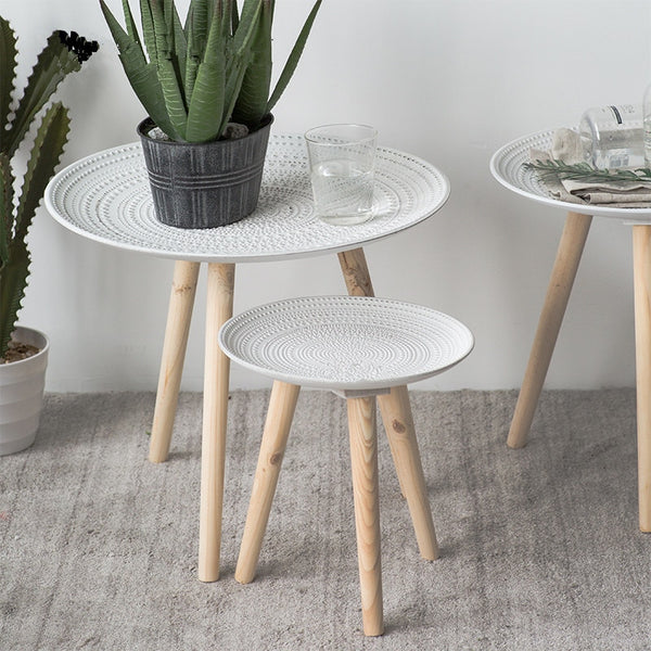 Runder Holz-Beistelltisch
