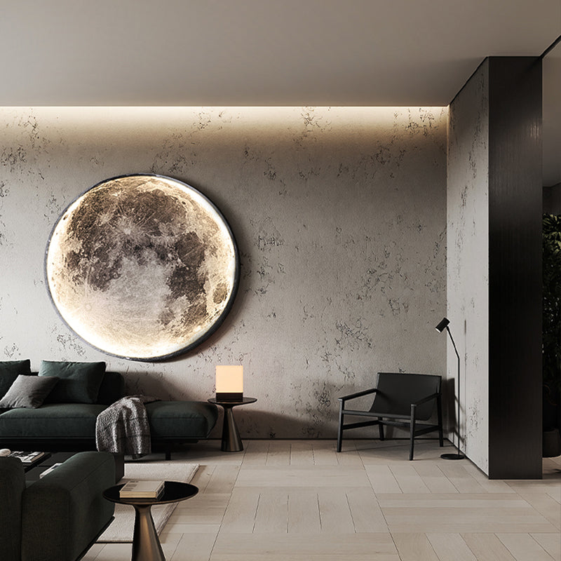 LED Mond Wandlampe Moon im Wohnzimmer